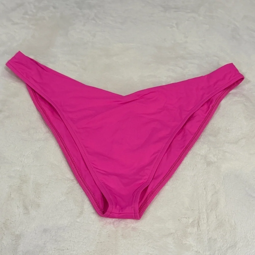 New! Frankies Bikinis Enzo Cheeky Bikini Bottom Bright Pink 31522